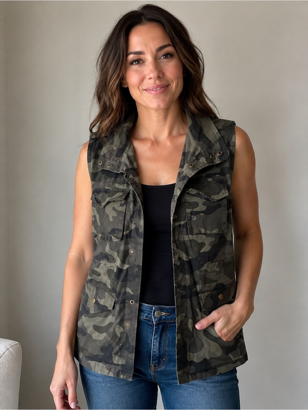 Love Tree Olive Camo Utility Vest